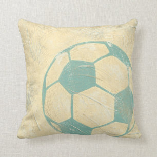 Pastel Blue Soccer Ball by Chariklia Zarris Cushion