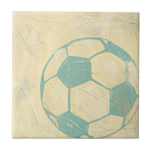 Pastel Blue Soccer Ball by Chariklia Zarris Tile
