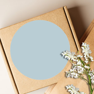 Pastel Blue Solid Colour Classic Elegant Round Sticker