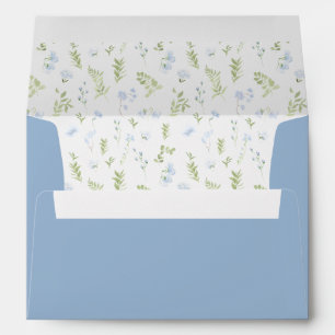 Pastel blue spring flower wedding card Envelope