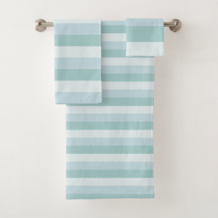 Pastel Blue Striped Modern Elegant Template Bath Towel Set