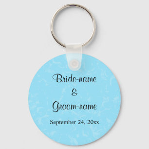 Pastel Blue Subtle Abstract Background Wedding Key Ring