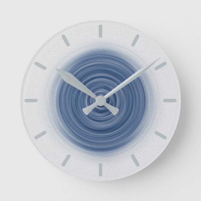 Pastel Blue Swirl Round Clock (Front)