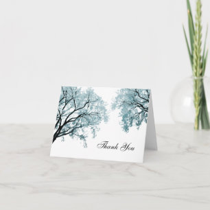 Pastel Blue Trees - Thank You Card