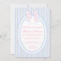 Pastel Blue Vintage Fancy Floral Birthday Party