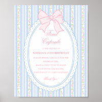 Pastel Blue Vintage Fancy Floral Time Capsule