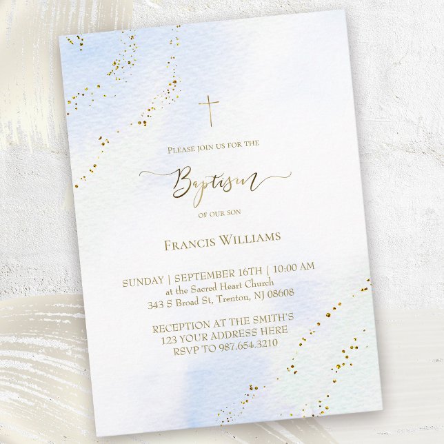 pastel blue watercolor Baptism Invitation (Creator Uploaded)
