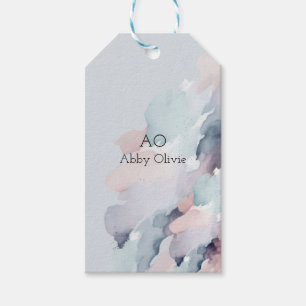 Pastel blue watercolor gift tags