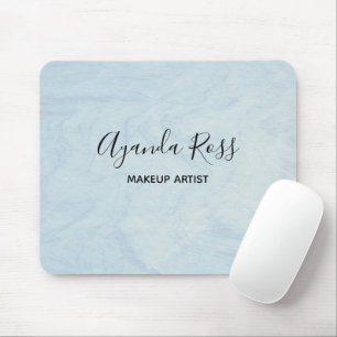 Pastel blue watercolor marble mouse pad