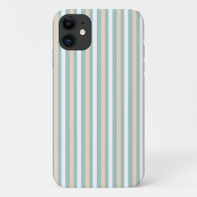 Pastel blue, white and blush stripes Case-Mate iPhone case (Back)