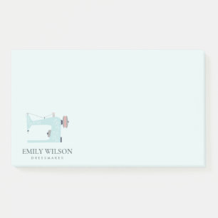 PASTEL BLUSH AQUA BLUE PINK SEWING MACHINE TAILOR POST-IT NOTES