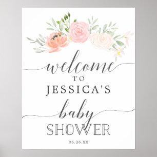 Pastel Blush Baby Shower Welcome Sign