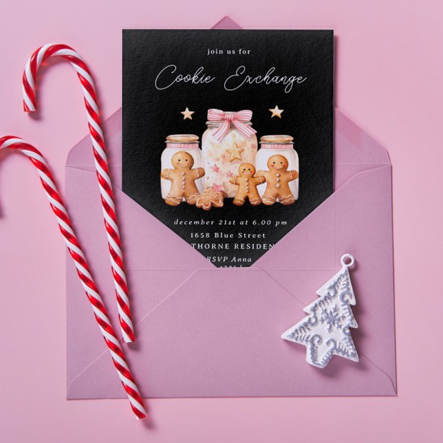 Pastel Blush Cookie Exchange Christmas Party Invitation (Creator Uploaded)