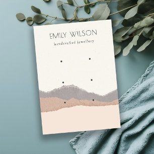 Pastel Blush Kraft Mountain Wave 3 Earring Display Business Card