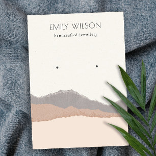 Pastel Blush Kraft Mountain Wave Earring Display Business Card