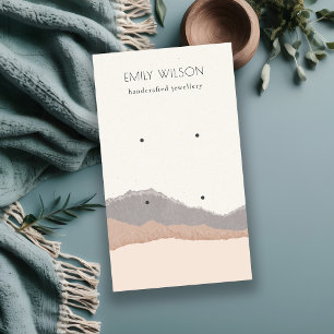 Pastel Blush Kraft Mountain Wave Earring Display Business Card
