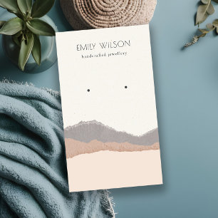 Pastel Blush Kraft Mountain Wave Earring Display Business Card