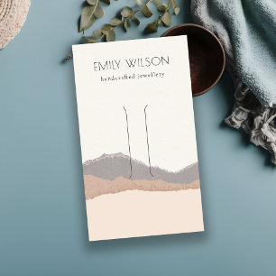 Pastel Blush Kraft Mountain Wave Hair Clip Display Business Card