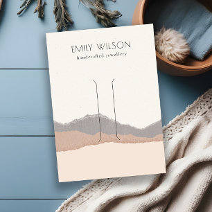 Pastel Blush Kraft Mountain Wave Hair Clip Display Business Card