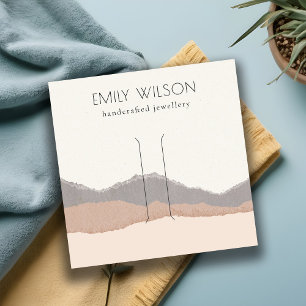 Pastel Blush Kraft Mountain Wave Hair Clip Display Square Business Card
