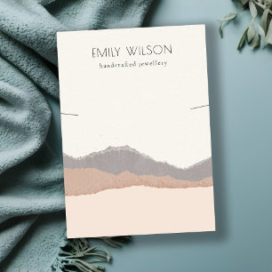 Pastel Blush Kraft Mountain Wave Necklace Display  Business Card