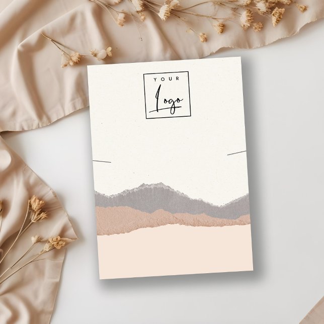Pastel Blush Kraft Mountain Wave Necklace Display Business Card (Creator Uploaded)