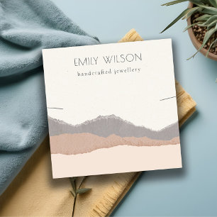 Pastel Blush Kraft Mountain Wave Necklace Display Square Business Card