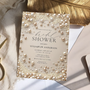 Pastel Blush Pearls with Diamonds Bridal Shower Invitation