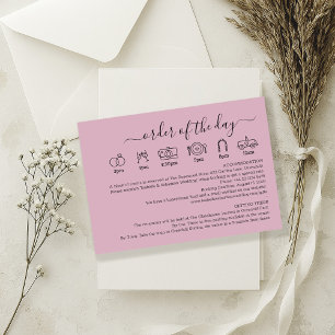 Pastel Blush Pink Wedding Details Order Of The Day Enclosure Card