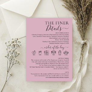 Pastel Blush Pink Wedding Finer Details Invitation