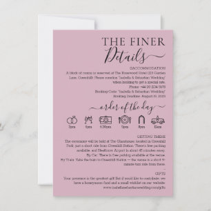 Pastel Blush Pink Wedding Finer Details Invitation