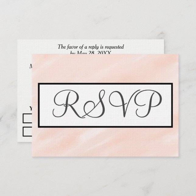 Pastel Blush Watercolor Wedding RSVP (Front/Back)