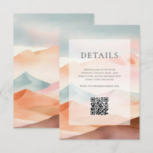 Pastel Boho Desert Wedding Details Enclosure Card