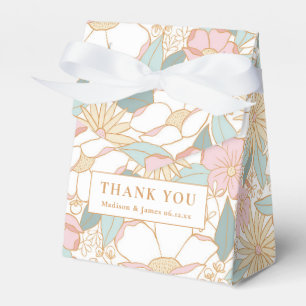 Pastel Boho Floral Pattern Bridal Shower Favour Box