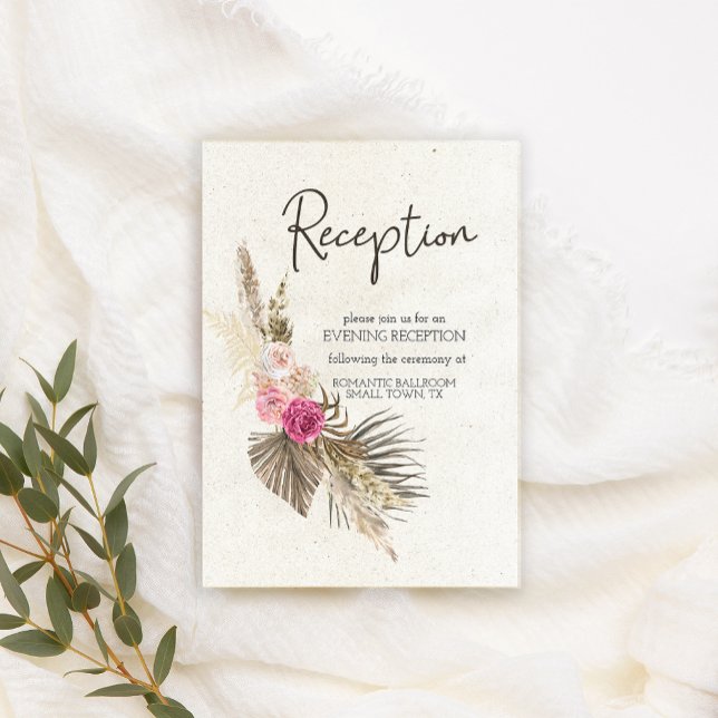 Pastel Boho Neutral Floral Wedding Enclosure Card (Creator Uploaded)