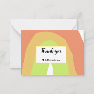 pastel boho red yellow greenadd your initials text card