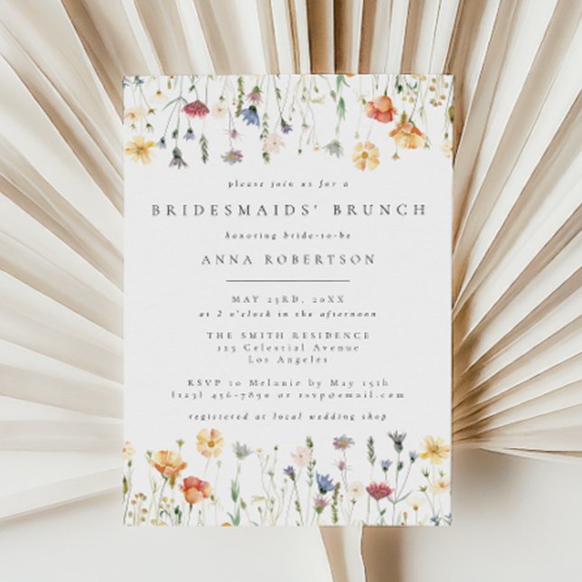 Pastel Boho Wildflower Bridesmaids Brunch Invitation (Creator Uploaded)