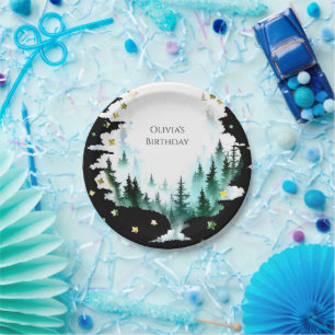 Pastel Boho Woodland Birthday Paper Plate
