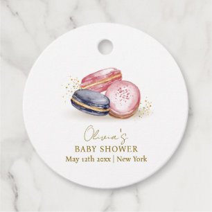 Pastel Bonjour Bébé French Macarons Baby Shower Favour Tags