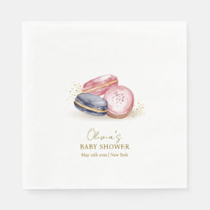 Pastel Bonjour Bébé French Macarons Baby Shower Napkin