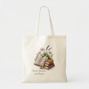 Pastel Books & Wildflowers Tote Bag