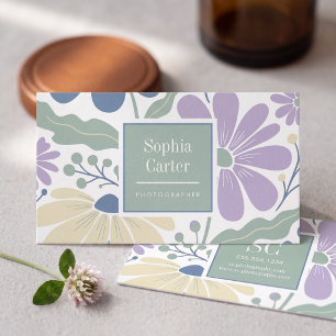 Pastel Botanical Floral Frame Business Card