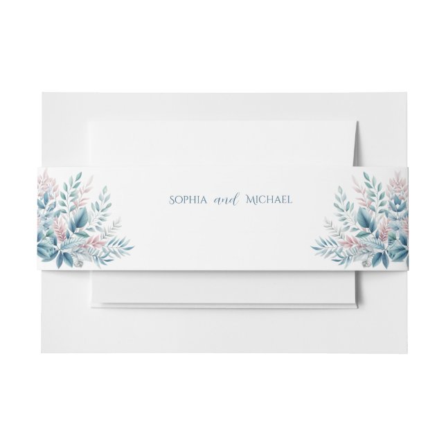 Pastel Botanical- Invitation Belly Band (Front Example)
