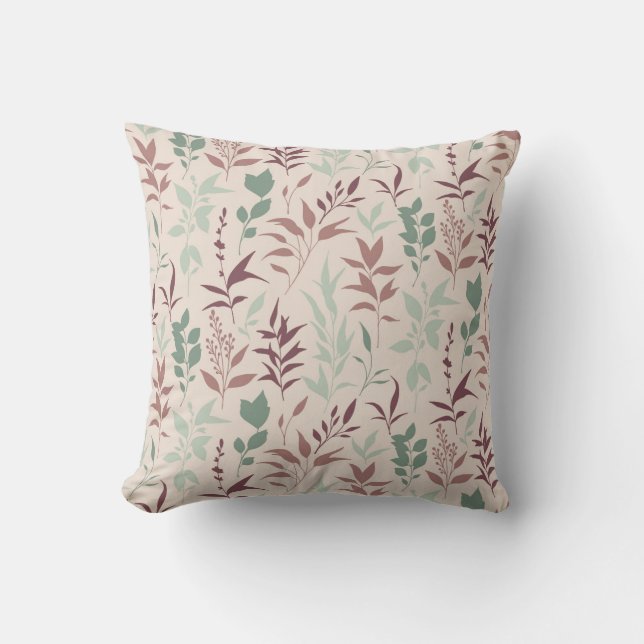 Pastel Botanical Pattern Cushion (Front)