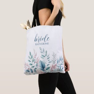 Pastel Botanical Wedding-Bridal- Tote Bag
