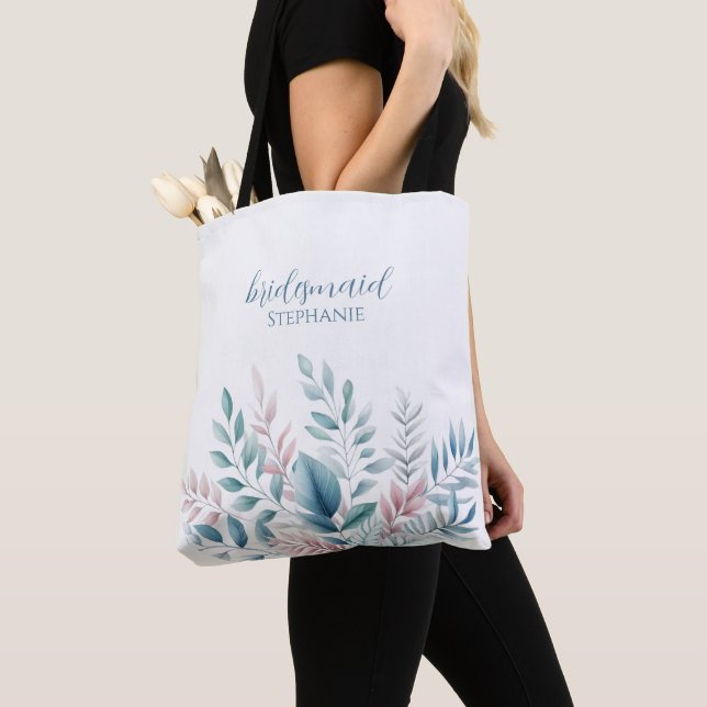 Pastel Botanical Wedding-Bridesmaid- Tote Bag (Close Up)