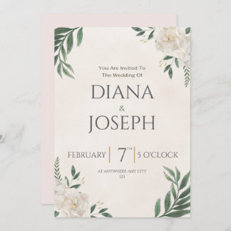 Pastel Botanical Wedding Invitation | EditabLE