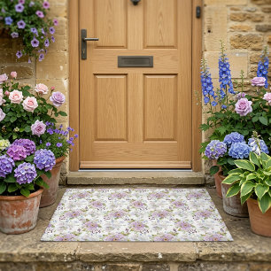 Pastel Botanical Wildflower Floral Watercolor Doormat