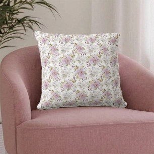 Pastel Botanical Wildflower Watercolor Floral Cust Cushion