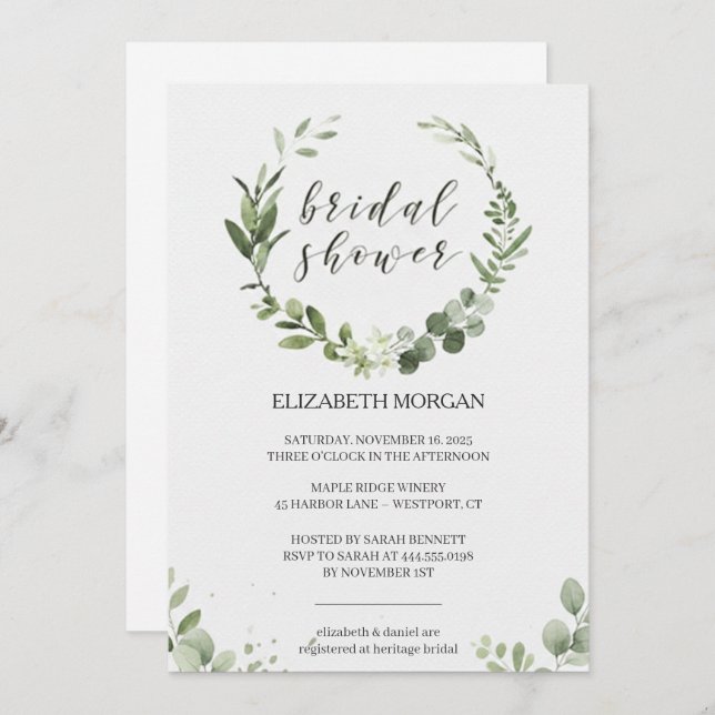 Pastel Bouquet Bridal Shower Invitation Floral (Front/Back)
